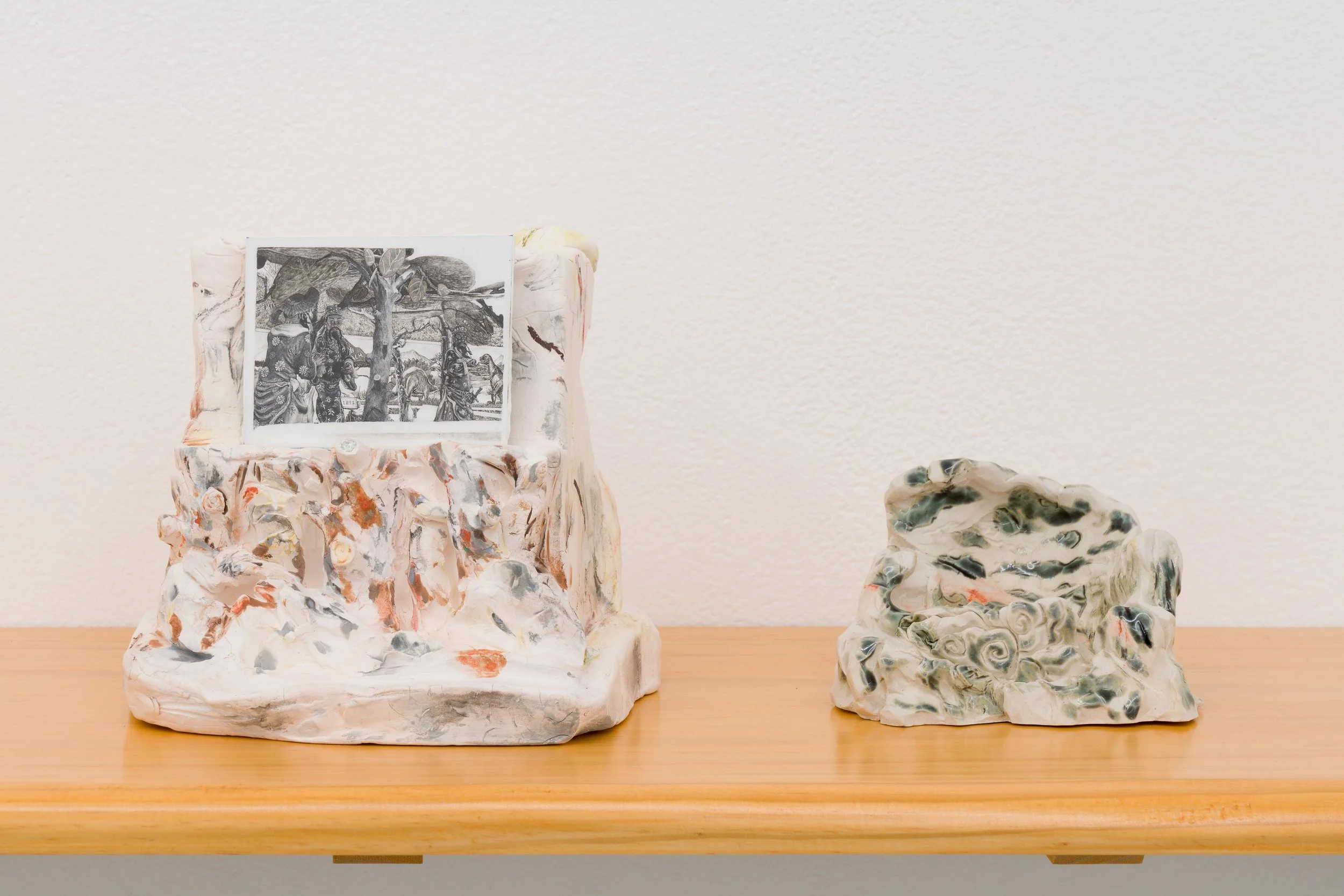 Haw Par Villa #9 (Here For All of Time) & Haw Par Villa Rock Study #39 (Dias), (Installation view) 2022
