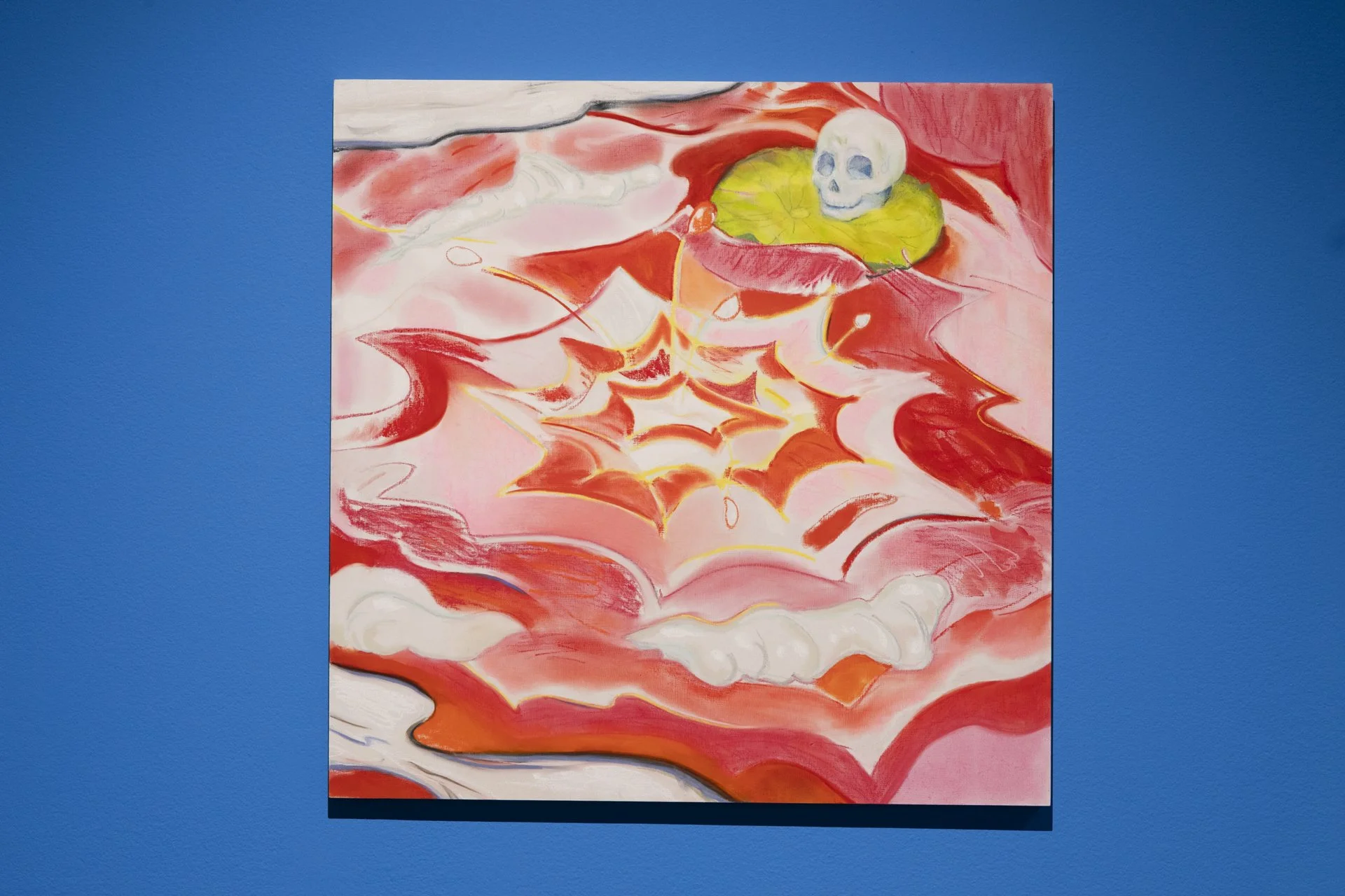 Surprise visit! 2023, pastel on board, 70 x 70cm