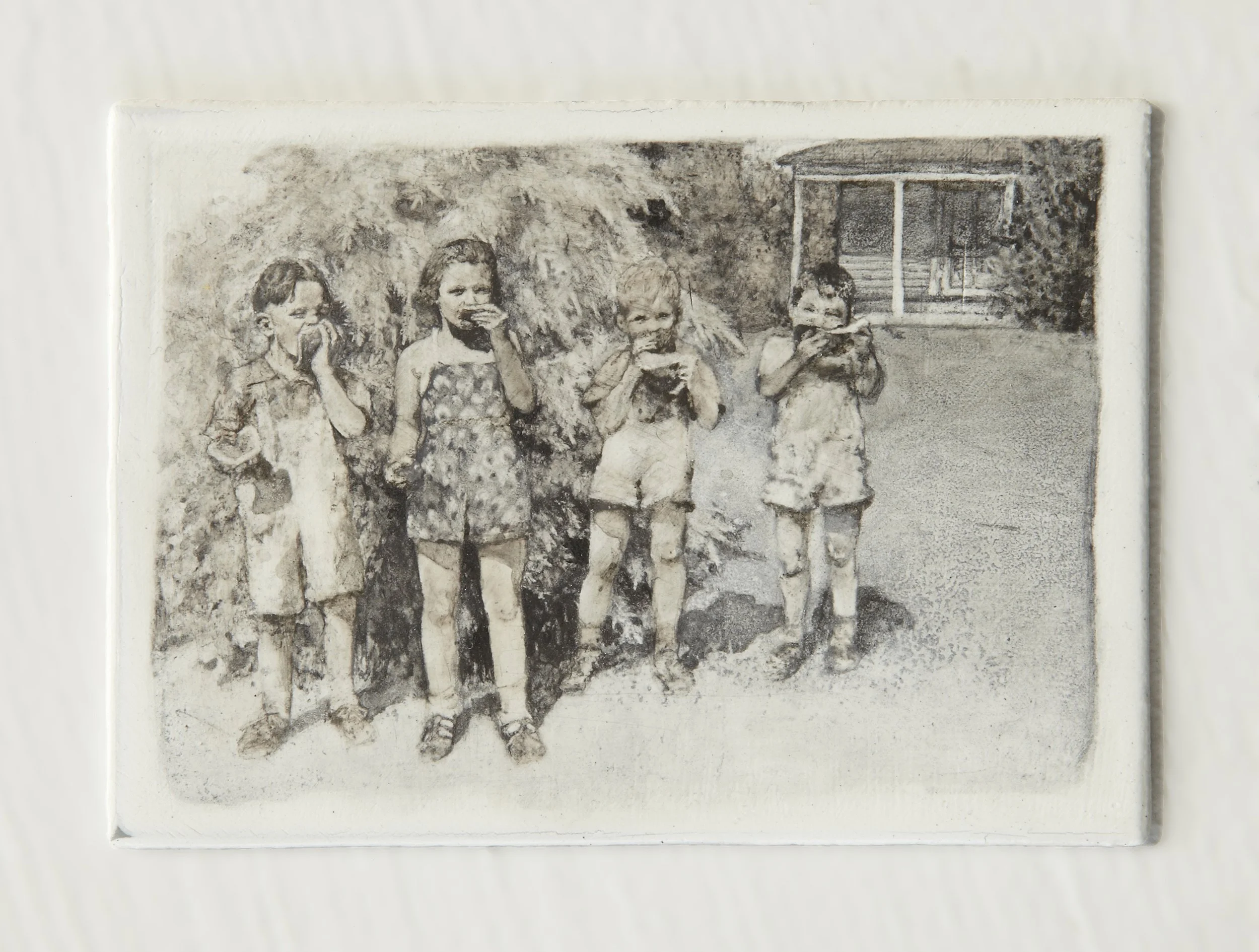 Artist's Personal Collection Untitled #7, 2013,
pastel and liquid pencil on primed zinc plate,
6.5 x 9 cm