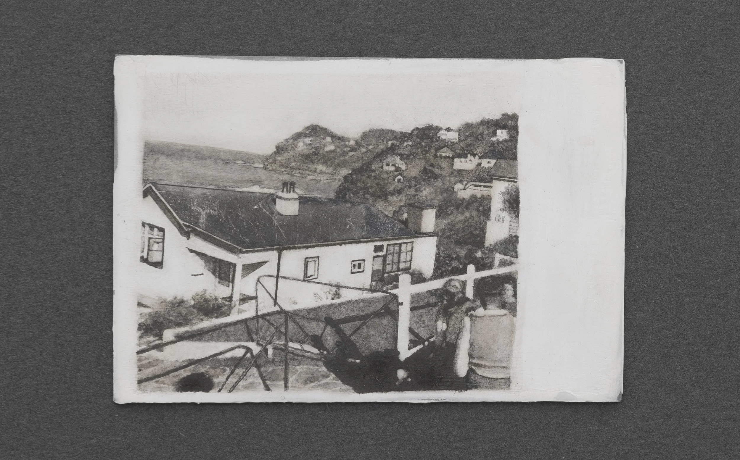 Artist's Personal Collection Untitled # 24, 2016, water activated dry media and liquid charcoal on primed aluminium plate, 5.5 x 8cm