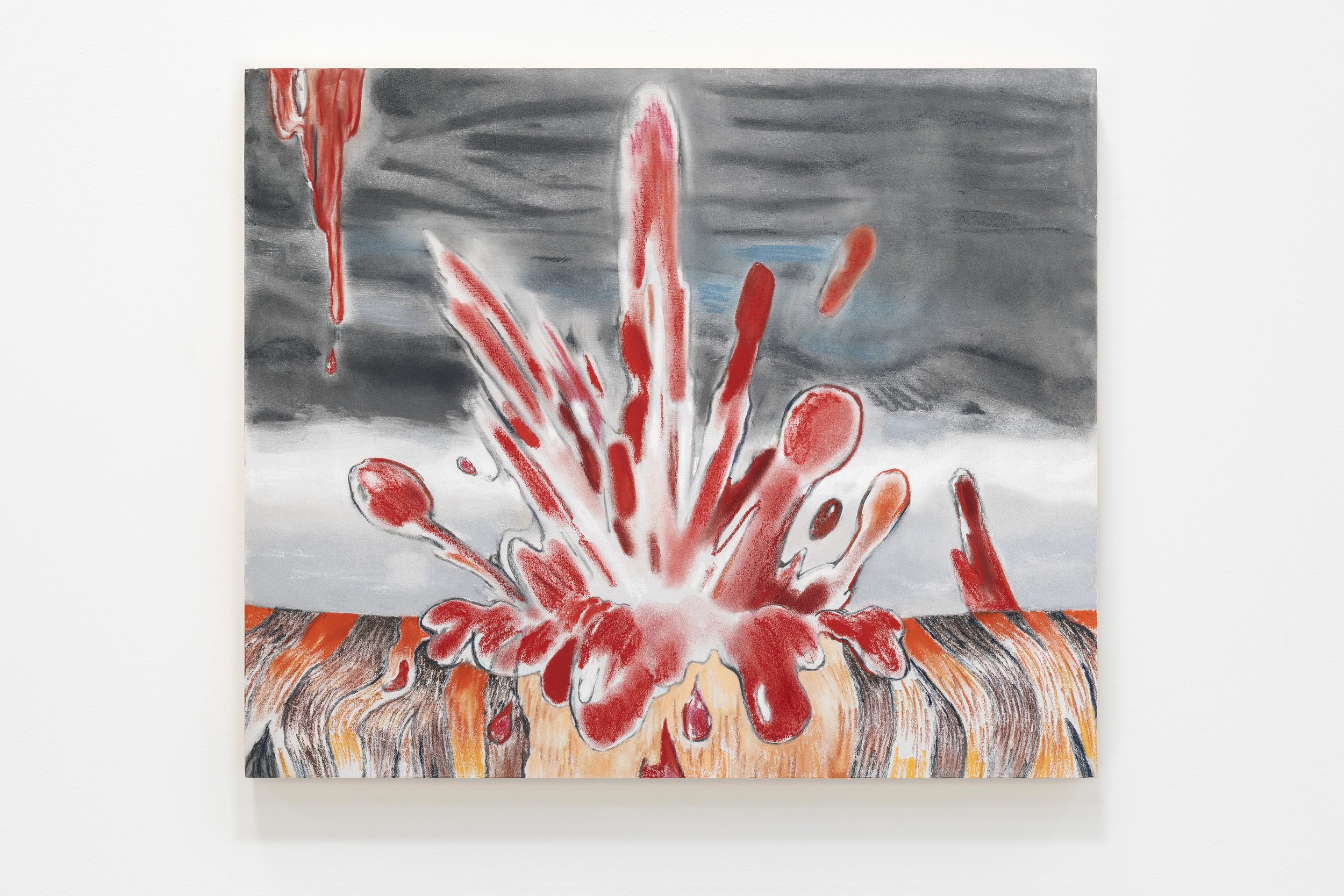 Tiger Guillotine, 2023, pastel on board, 50 x 60cm