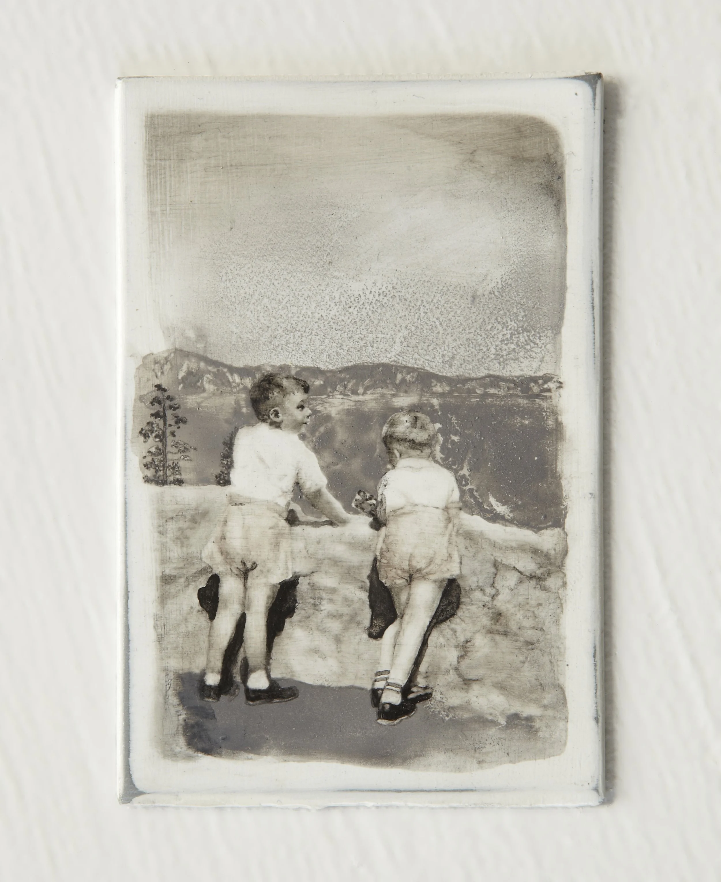 Artist's Personal Collection Untitled #4, 2011, pastel and liquid pencil on primed zinc plate, 9.1 x 6cm