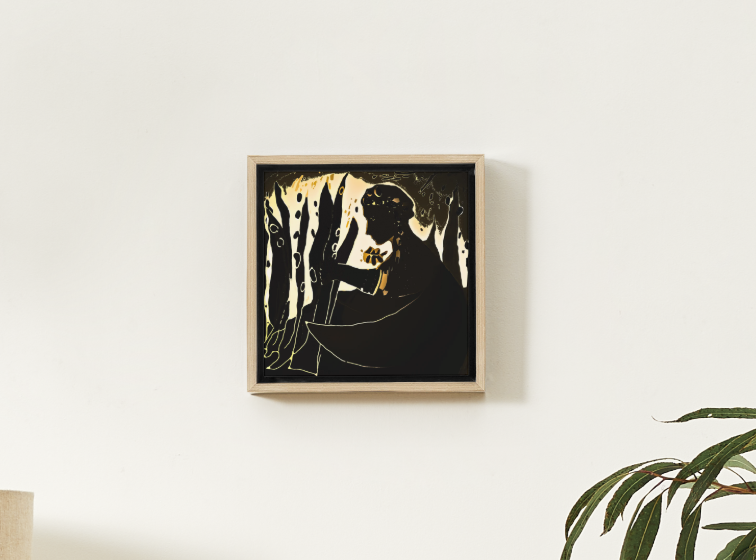 Christine Philipp Art Print on Canvas Residue Of Summer small wood grain frame.png
