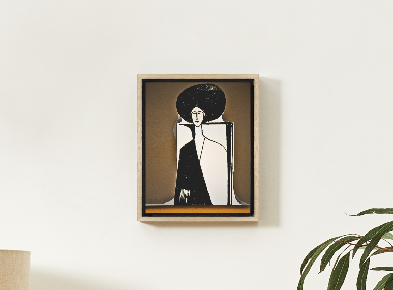 art print on canvas Oracle in Two Halves Christine Philipp wood grain frame.png