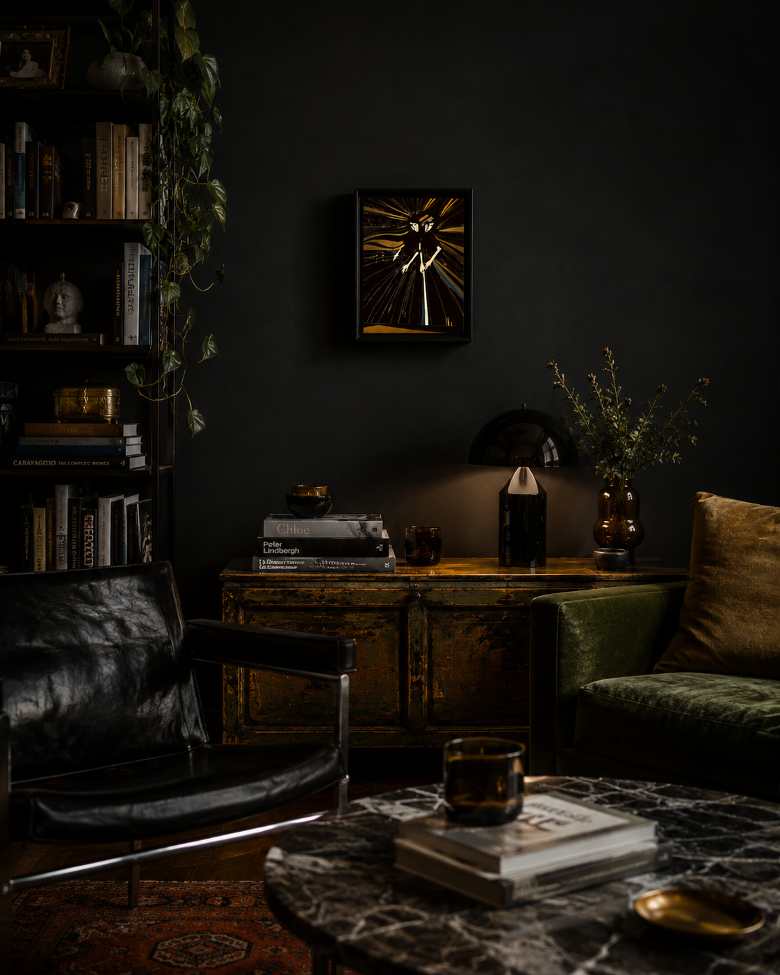 Christine Philipp Art Print On Canvas interior view moody