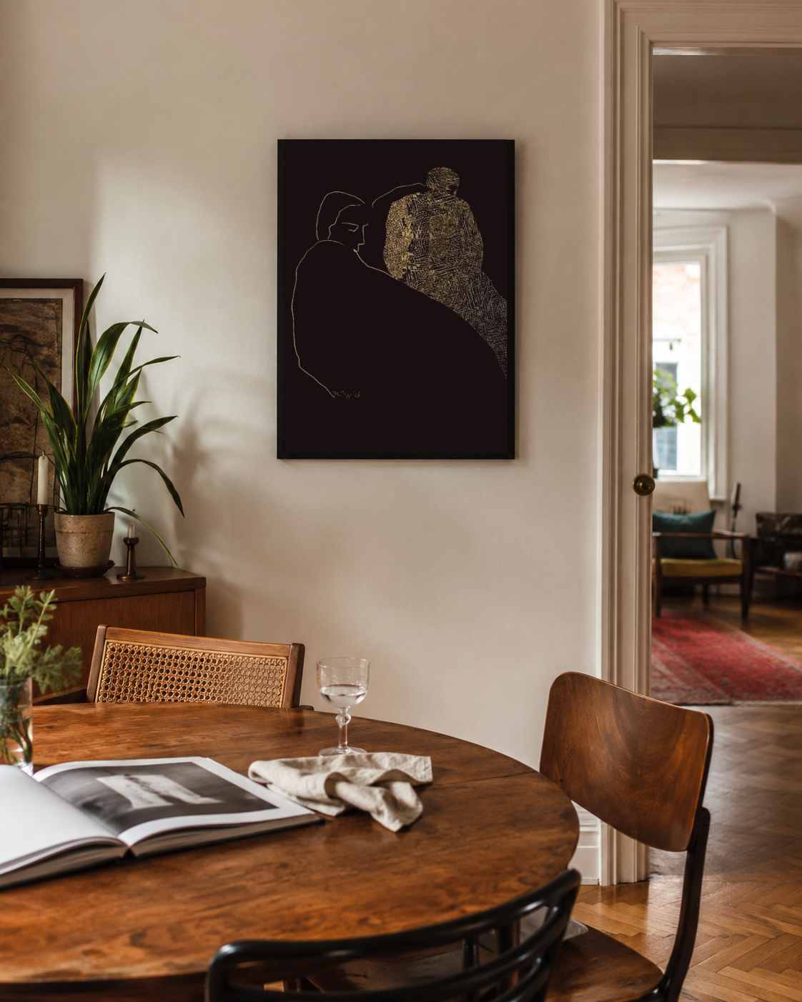 Christine Philipp Two ways of disappearing A3 or A2 fine art print on paper black frame interieur warm.png