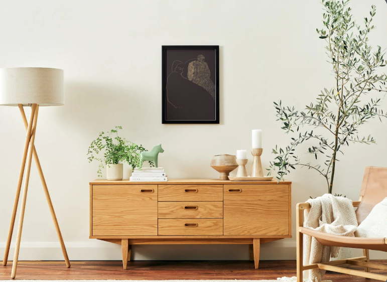 Christine Philipp Two ways of disappearing A2 fine art print on paper black frame room view.png