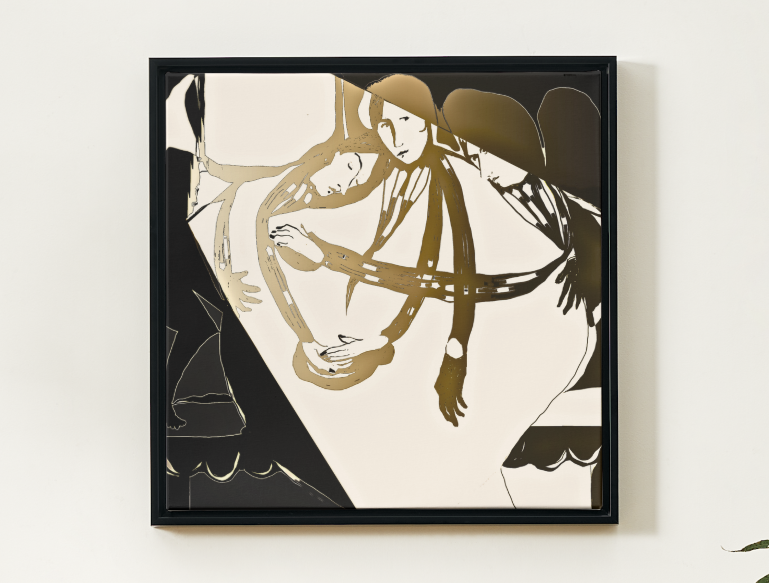 Christine Philipp art print on canvas arranged black frame large size.png