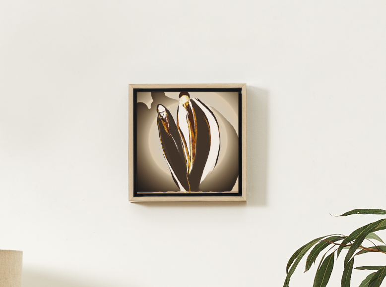 art print on canvas-the visitors-wood grain frame-Christine Philipp.png