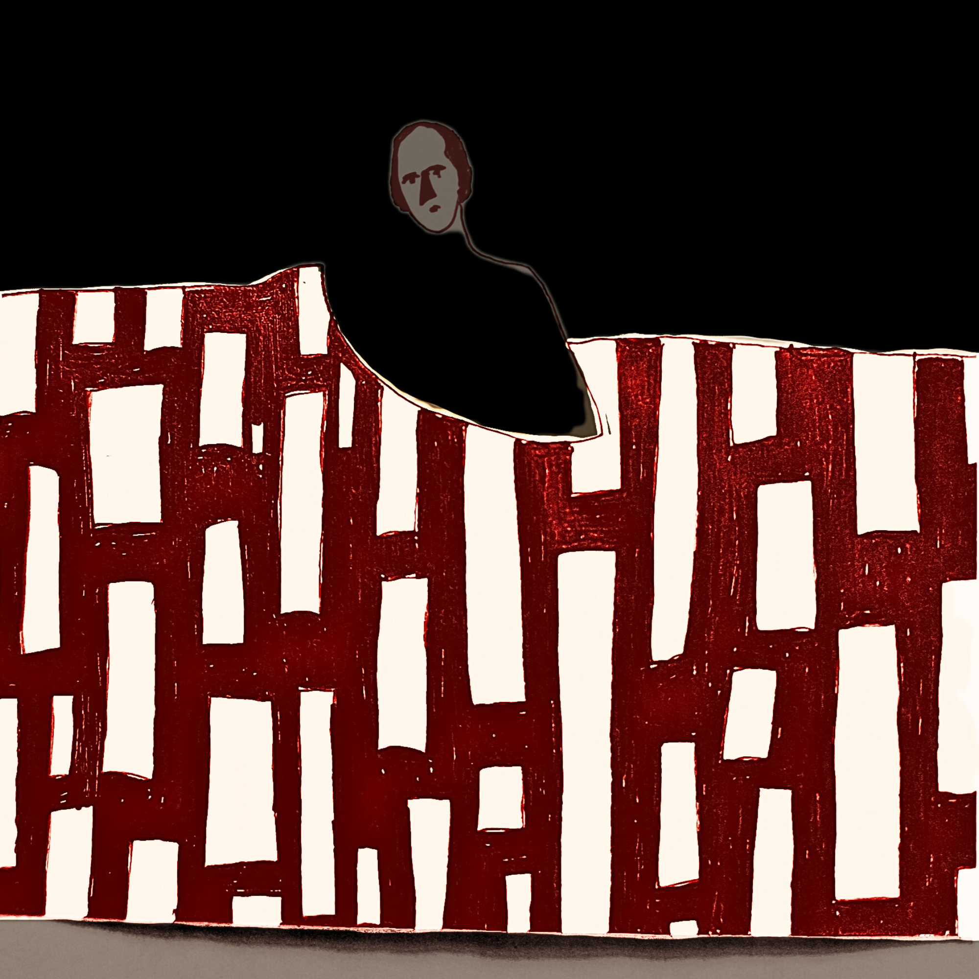 art print on canvas Pattern Eats Man by Christine Philipp