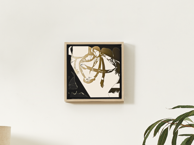 Christine Philipp Arranged art print on canvas wood grain frame.png