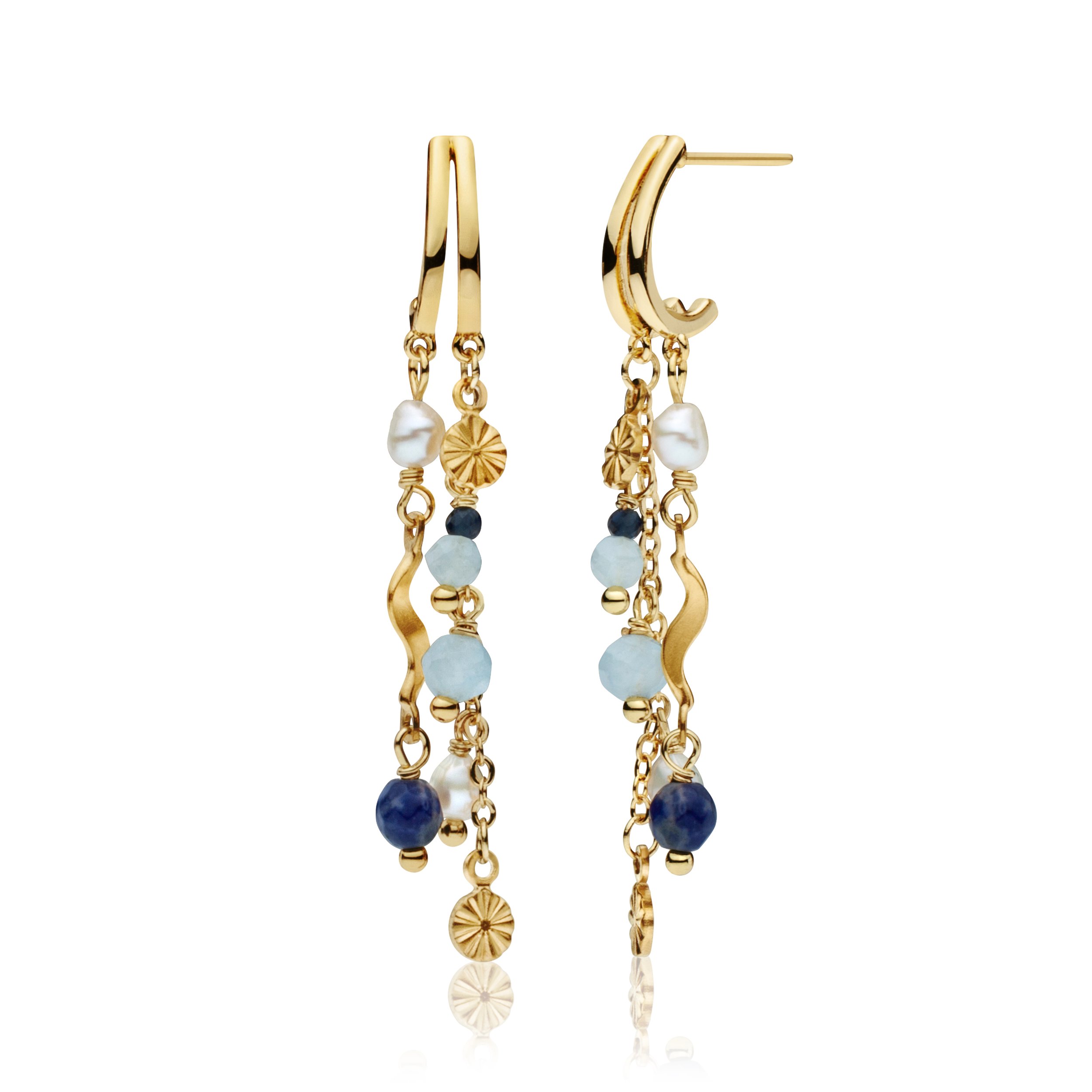 Professionelt packshot af guld øreringe til webshop