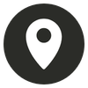 Icon of a location pin on a dark background