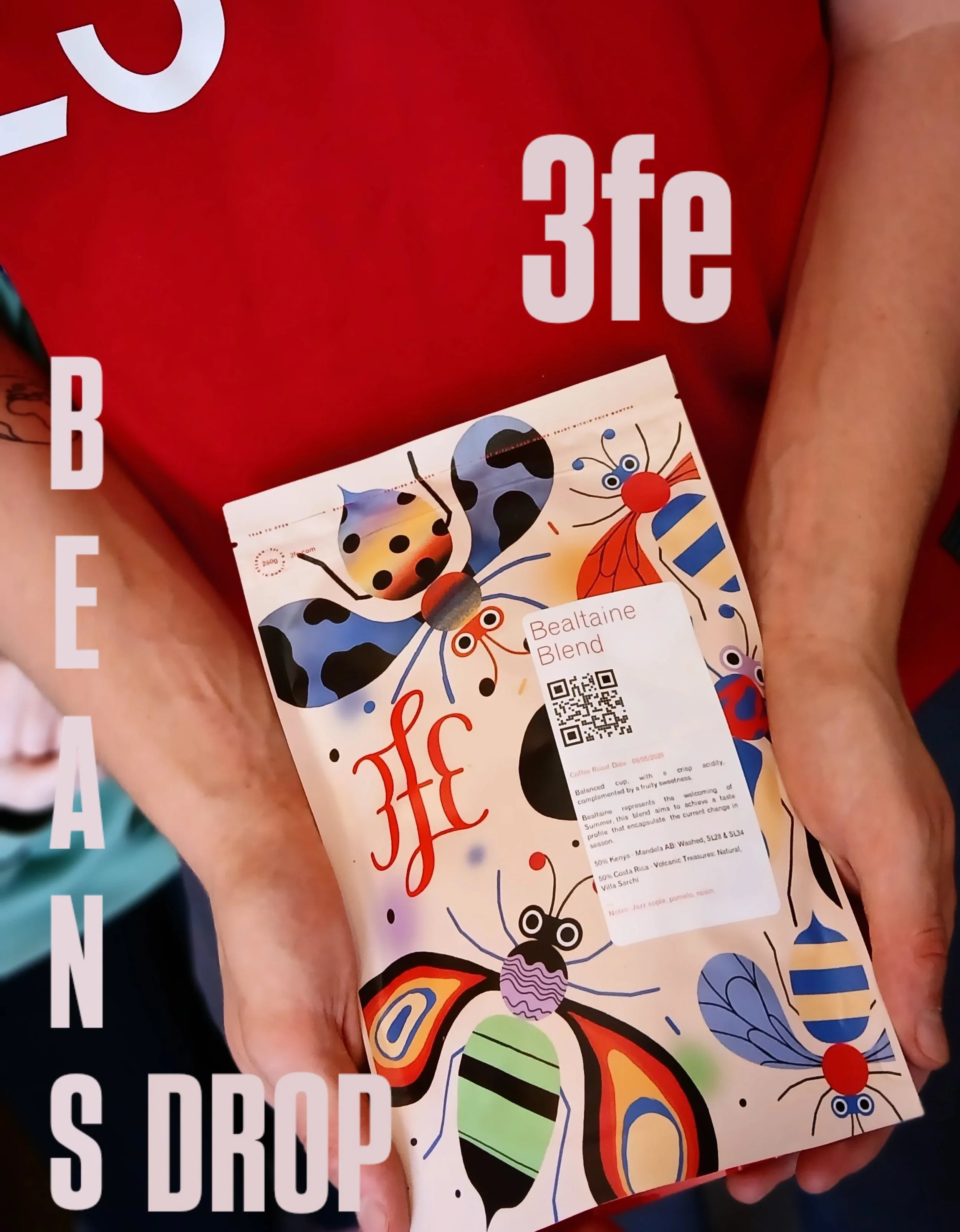 New beans from HQ @3fecoffee . This beauty is back again: 'Bealtaine' (Irish for the the month of 'May' 💜🐦🦋🐞) 
Jazz apple, pomelo,  raisin notes. This one is a balanced blend, Kenya &amp; Costa Rica representing the lively start of summer ☀️ Stun