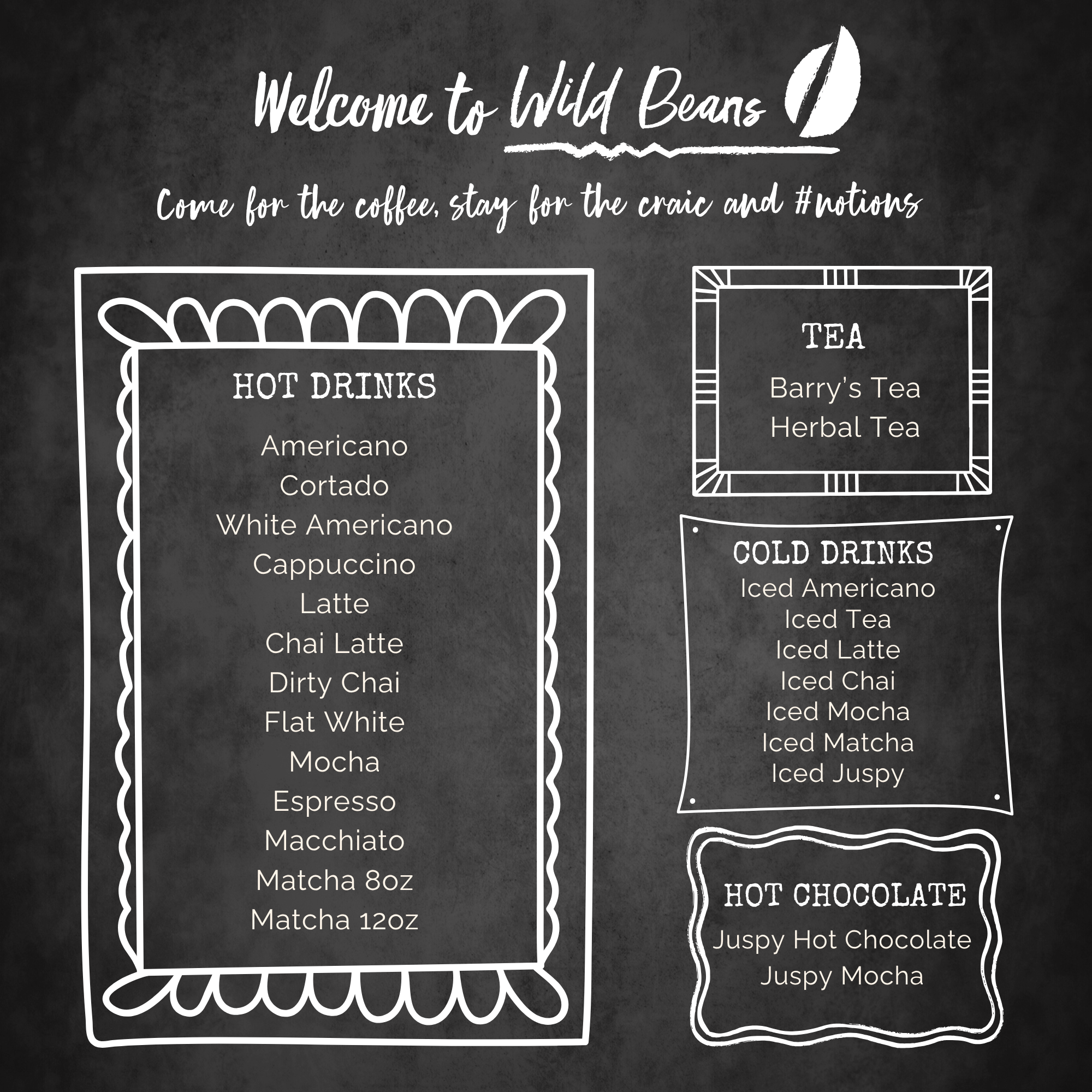 Wild Beans Menu