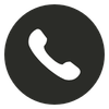 Icon of a white telephone handset on a dark background