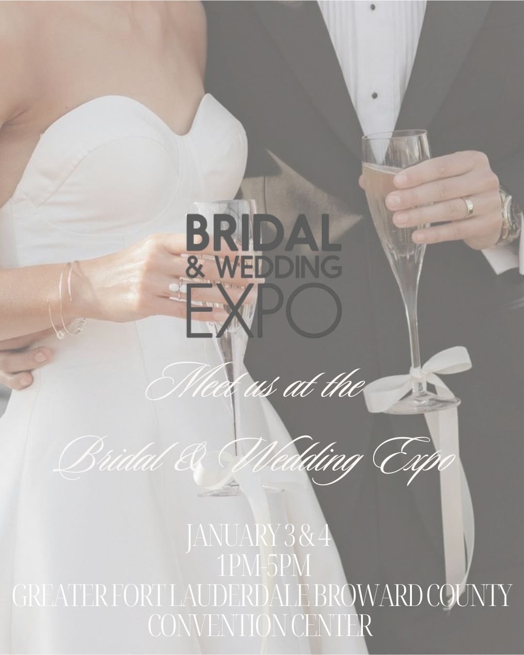 Calling all brides, grooms &amp; couples-to-be!

Join us January 3 &amp; 4 at @acsbridalexpo at the Greater Fort Lauderdale&ndash;Broward County Convention Center and begin planning your wedding&mdash;stress free ✨

✨ Remember my face and our logo, a