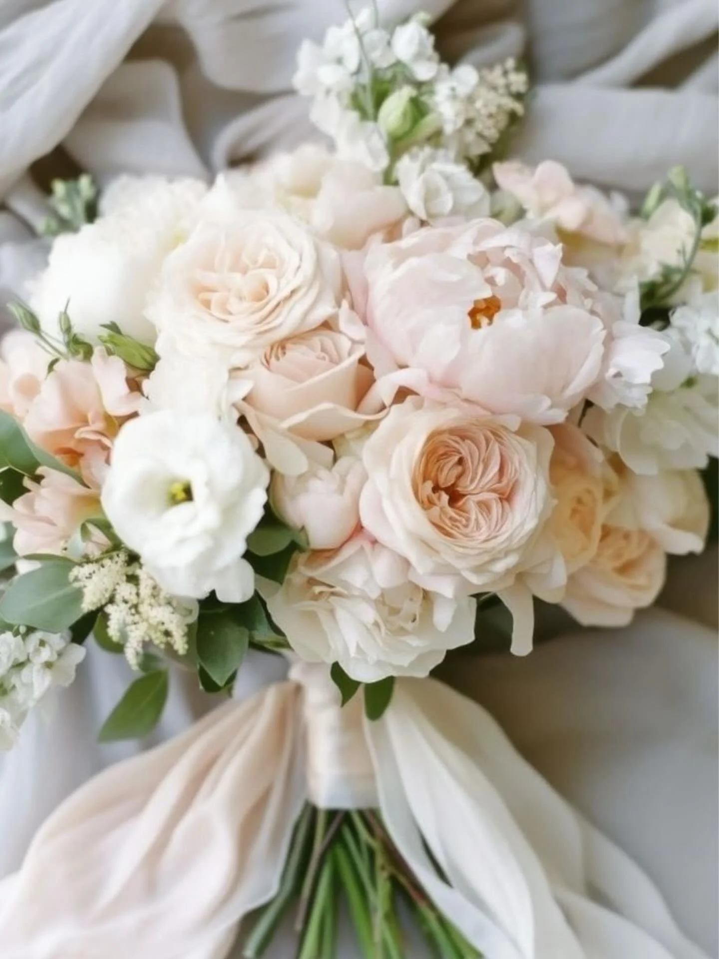 Soft tones, strong style with layered textures of roses, peonies, and ranunculus 🤍

#brideflowerbouquet #bridesofmiami #miamiweddingdesign #idecoflower #bridebouquet