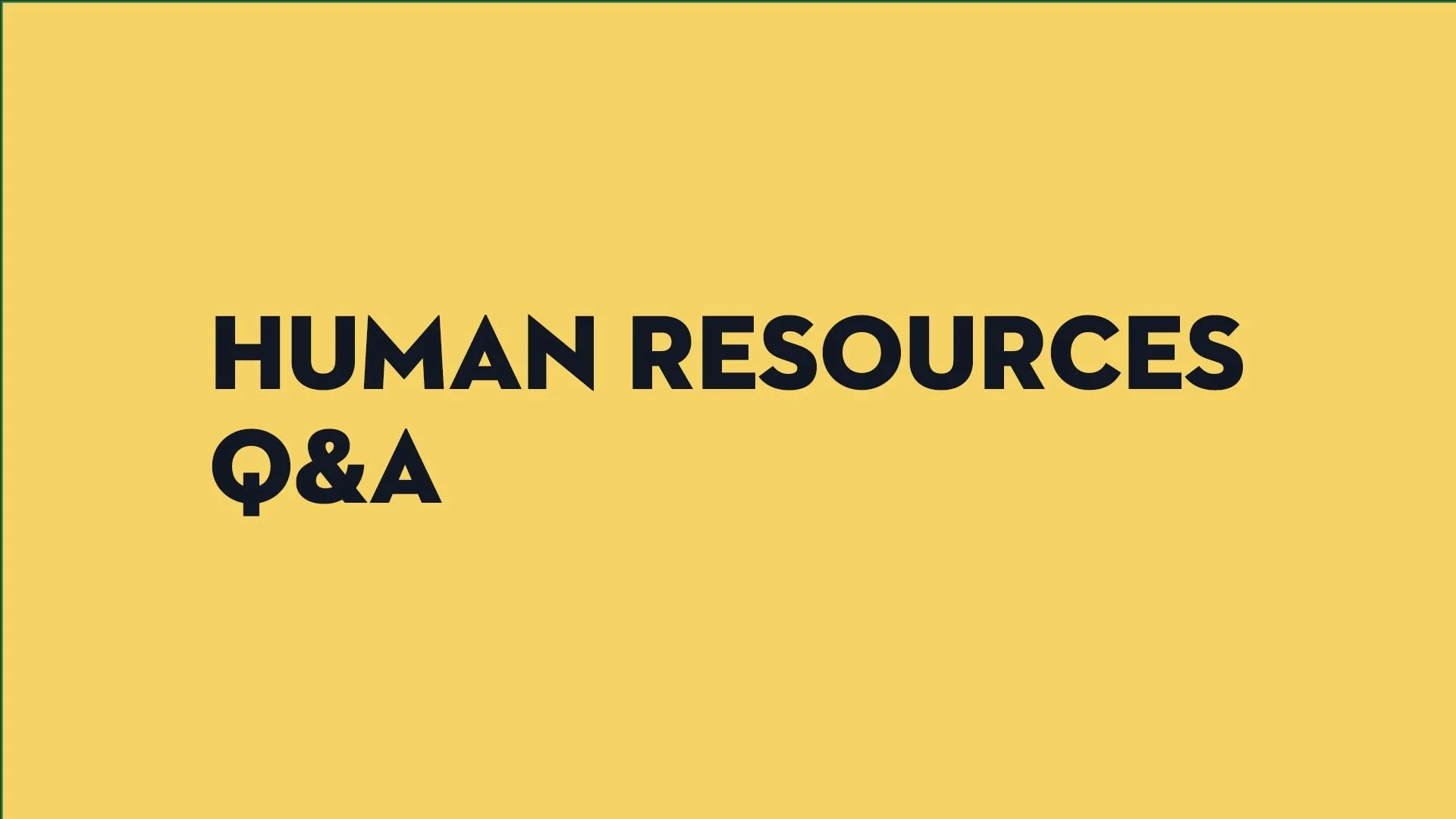 human resources Q&A