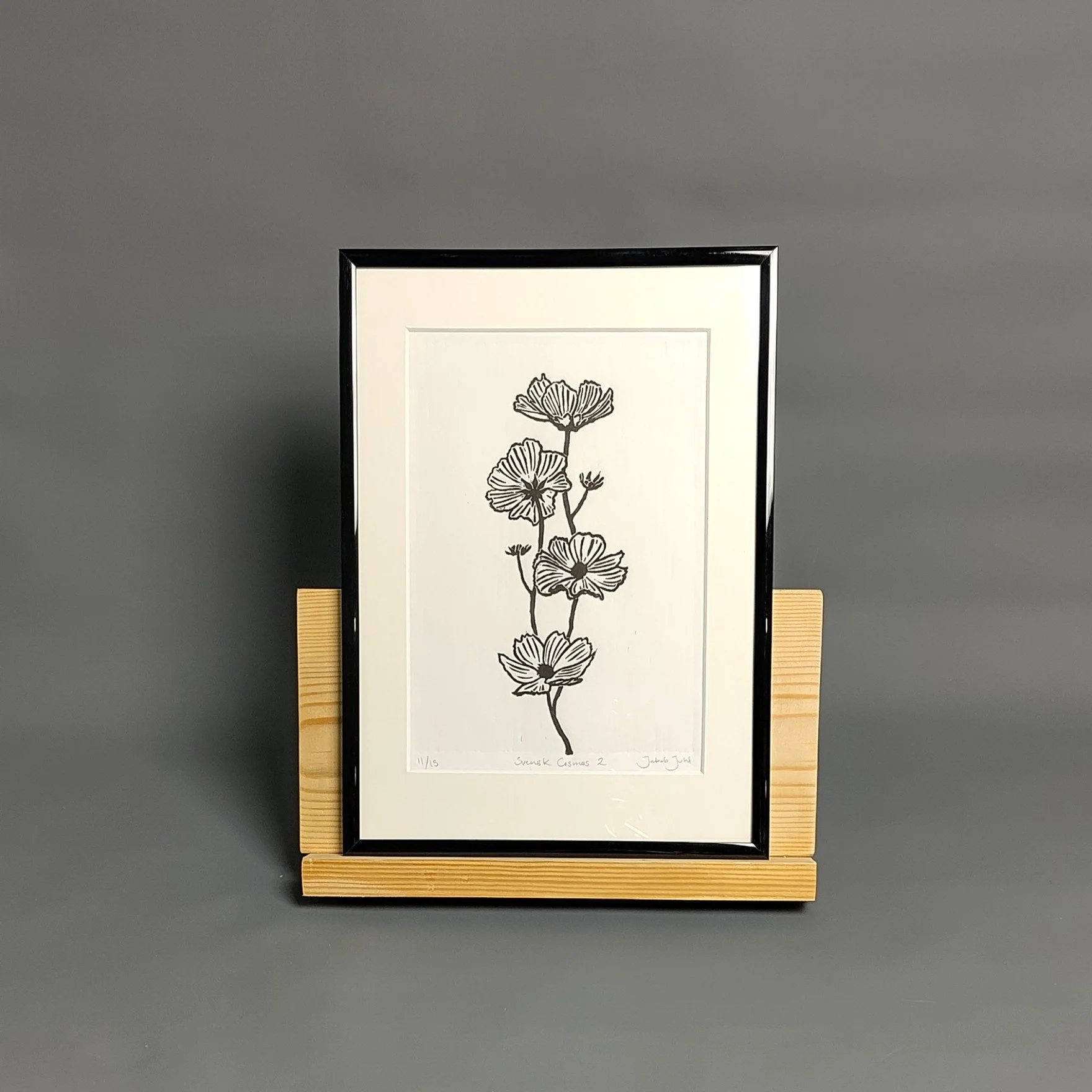 "Svensk Cosmos 2" - framed linoleumprint