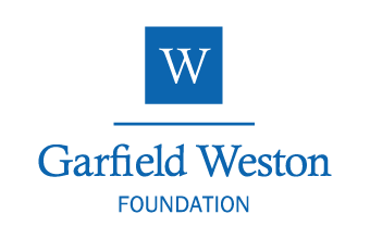 Logo for the Garfield Weston Foundation, featuring a blue square with a white 'W' and the foundation's name below.