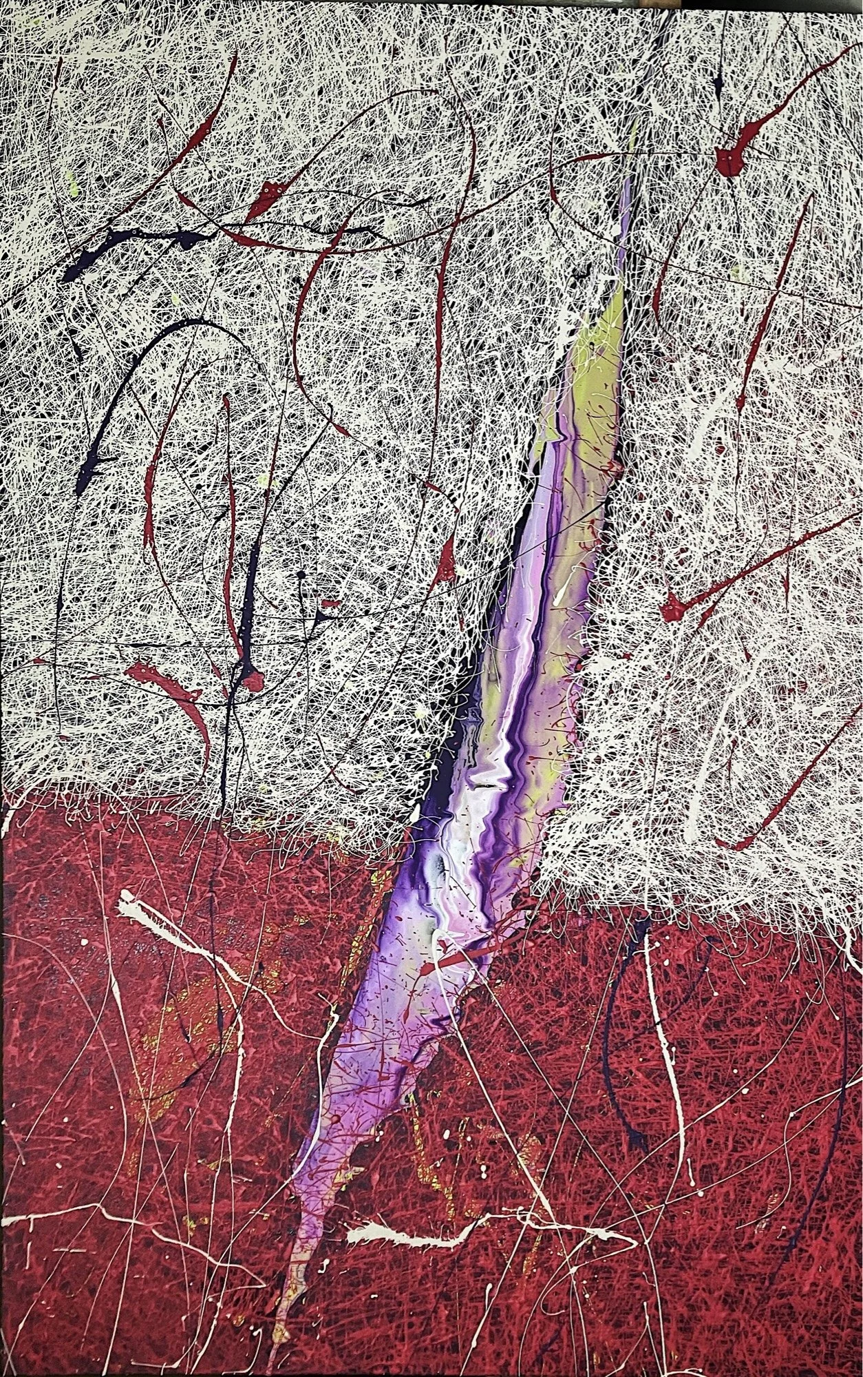 DREAMING OF THE COST  
Acrylic on Canvas, 150x92 cm, 2023