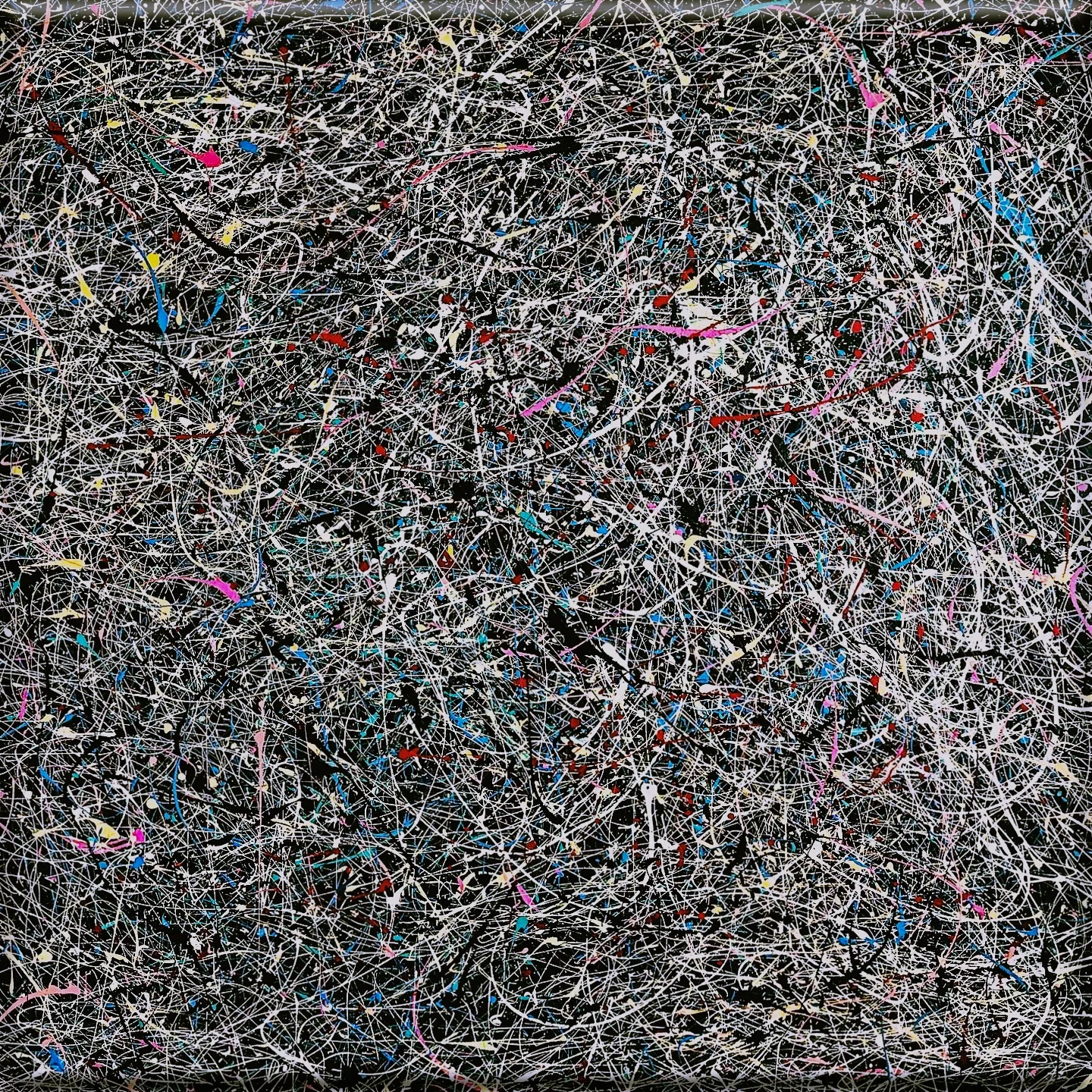 PRUSSIAN BLUE AND BURGUNDY  
Mixed Media on Canvas, 155x155 cm, 2023