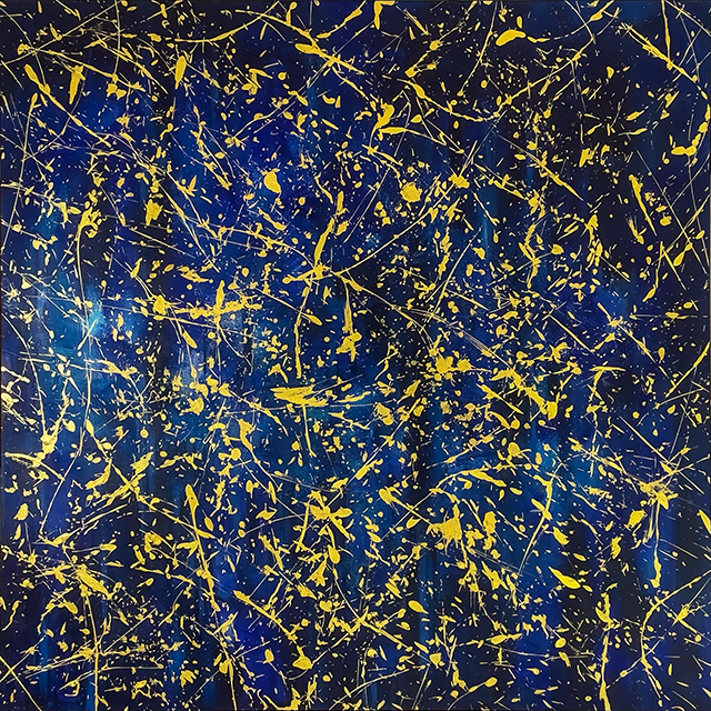 MANY HORSES PERISH DURING THE FULL MOON  
Acrylic on Canvas, 120x120 cm, 2025