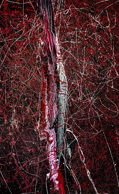SPOILED WINE  
Mixed Media on Canvas, 150x94 cm, 2022