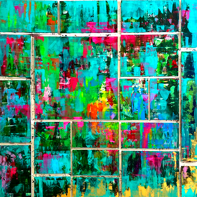 BLOCKS  
Mixed Media on Canvas, 190x190 cm, 2024