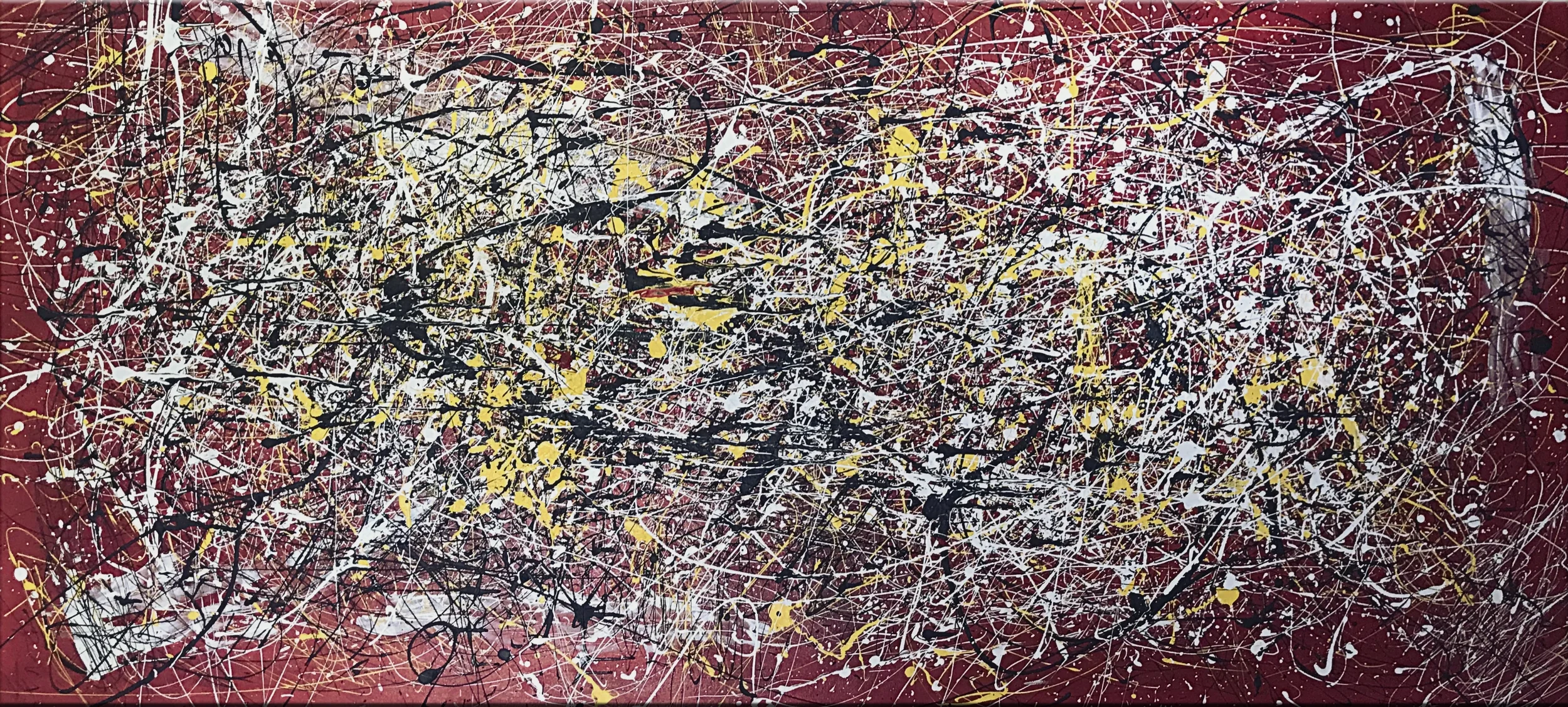 PRUSSIAN BLUE AND BURGUNDY  
Mixed Media on Canvas, 155x155 cm, 2023