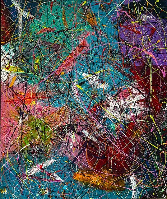 BIRDS SHOULD FLY  
Mixed Media on Canvas, 100x120 cm, 2023