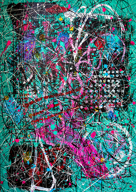 URBAN ELEGANCE  
Mixed Media on Canvas, 155x110 cm, 2024