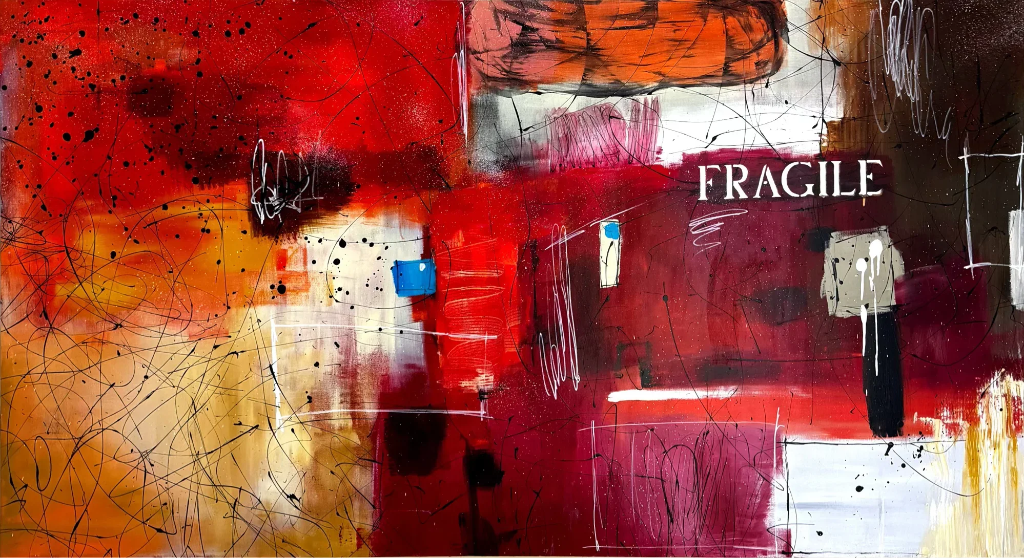 INTENSION  
Acrylic, Spray Paint on Canvas, 220x120 cm, 2025