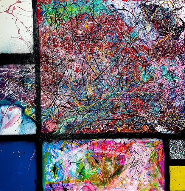 RED, BLUE, YELLOW AND OTHERS  
Mixed Media on Canvas, 95.7x96.1 cm, 2023