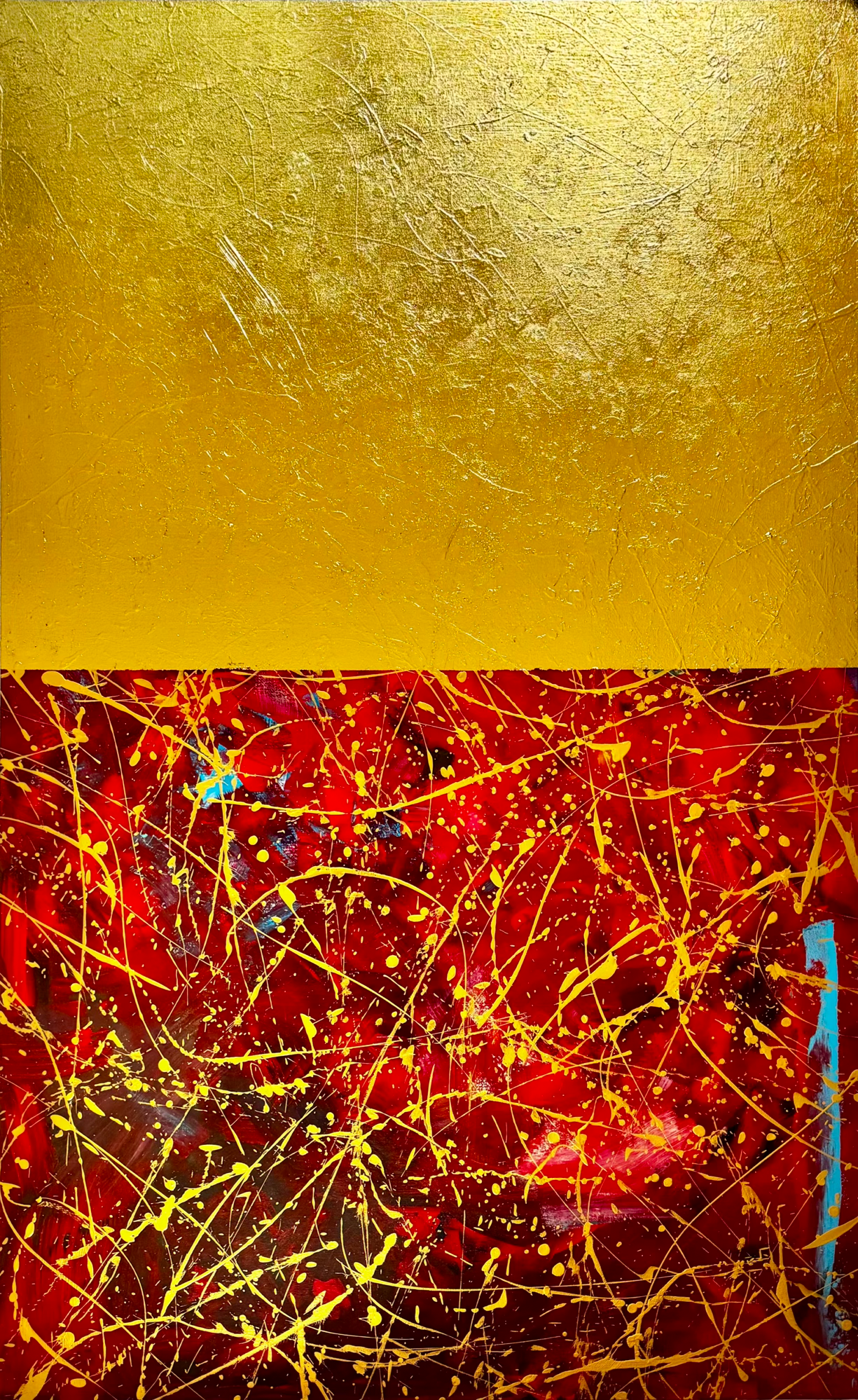 DUALITY  
Acrylic and Gold Leaf on Canvas, 150x92 cm, 2025