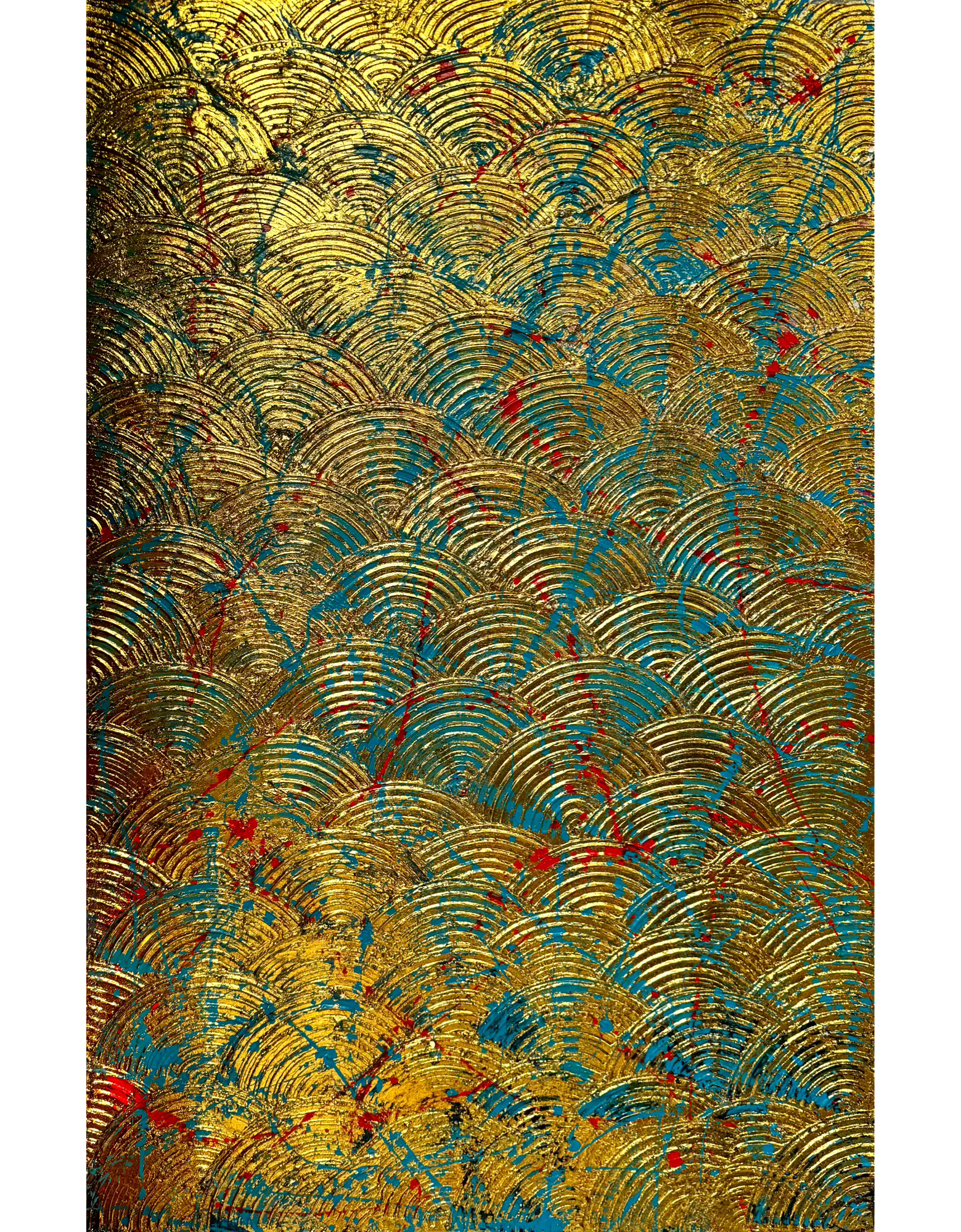 GOLDEN SEA  
Acrylic, Golden Leaf on Canvas, 125x80 cm, 2026