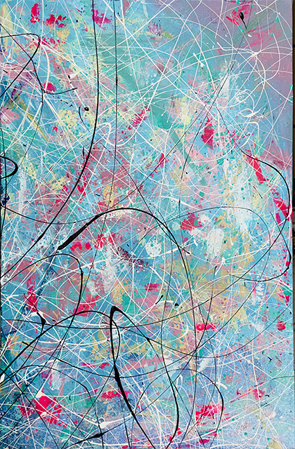 COSMIC CONNECTION  
Mixed Media on Canvas, 53x77 cm, 2023