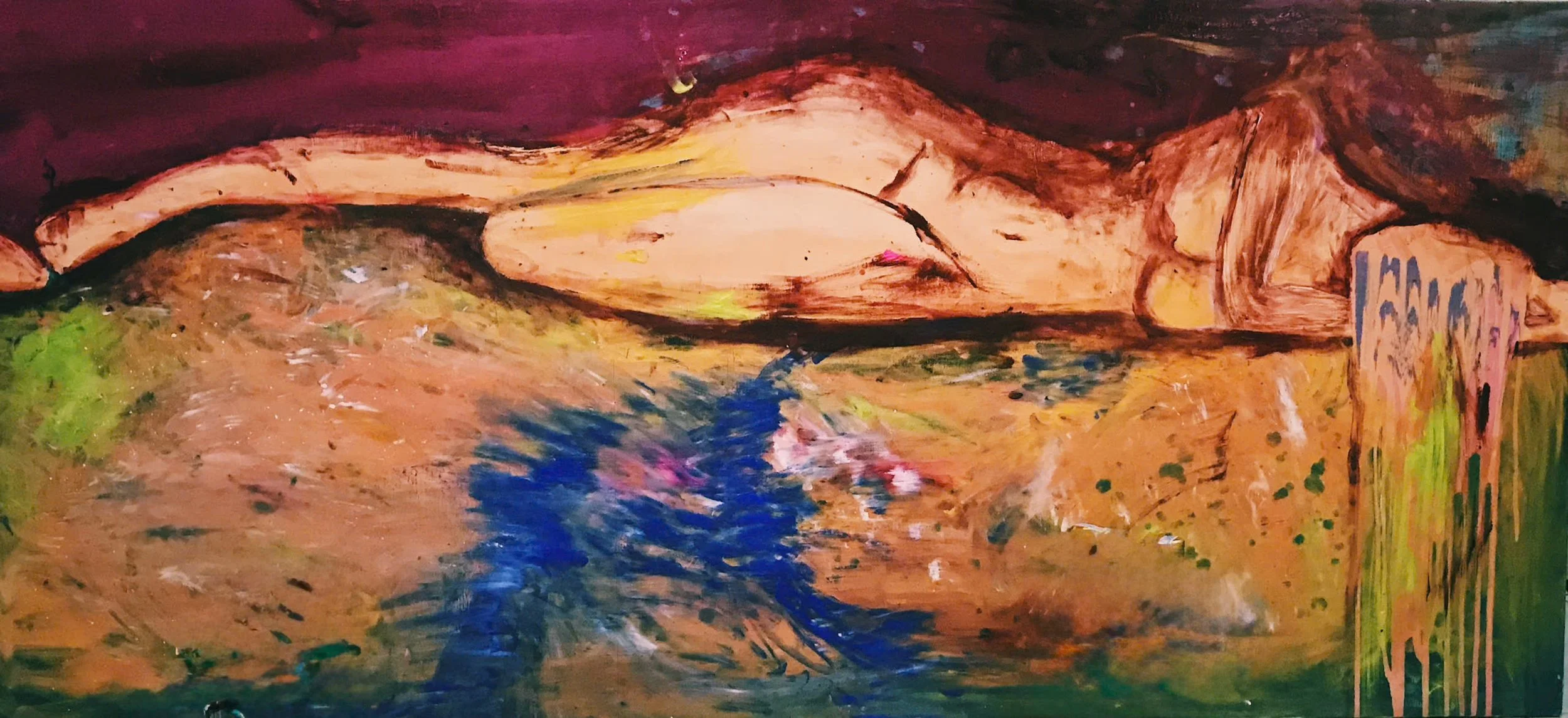 THE EMBRACE OF LETHE  
Acrylic on Canvas, 200x90 cm, 2020