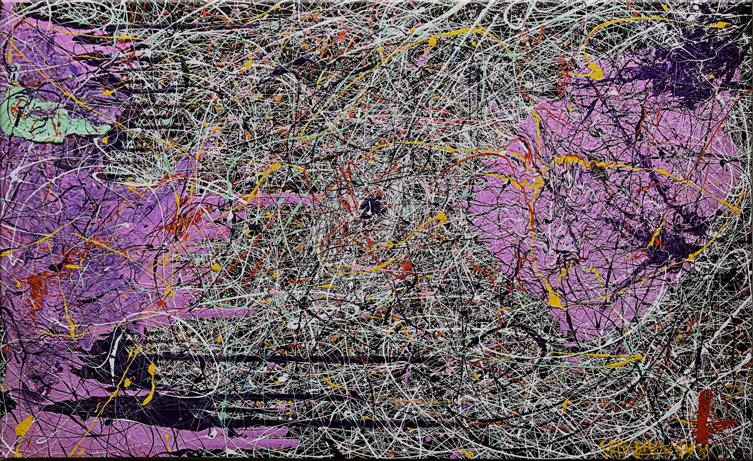 PRUSSIAN BLUE AND BURGUNDY  
Mixed Media on Canvas, 155x155 cm, 2023
