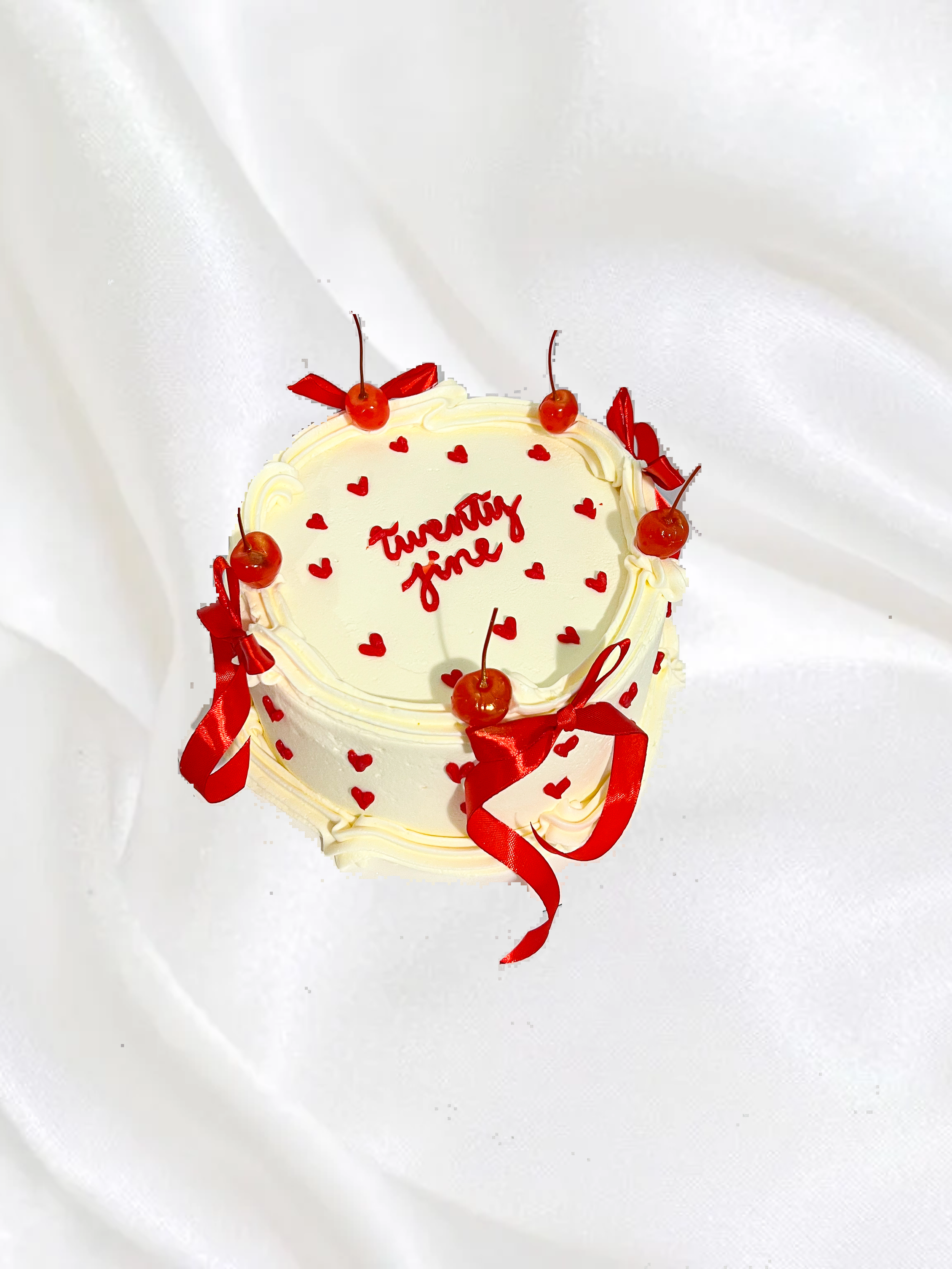 Illustrated Hearts Cake