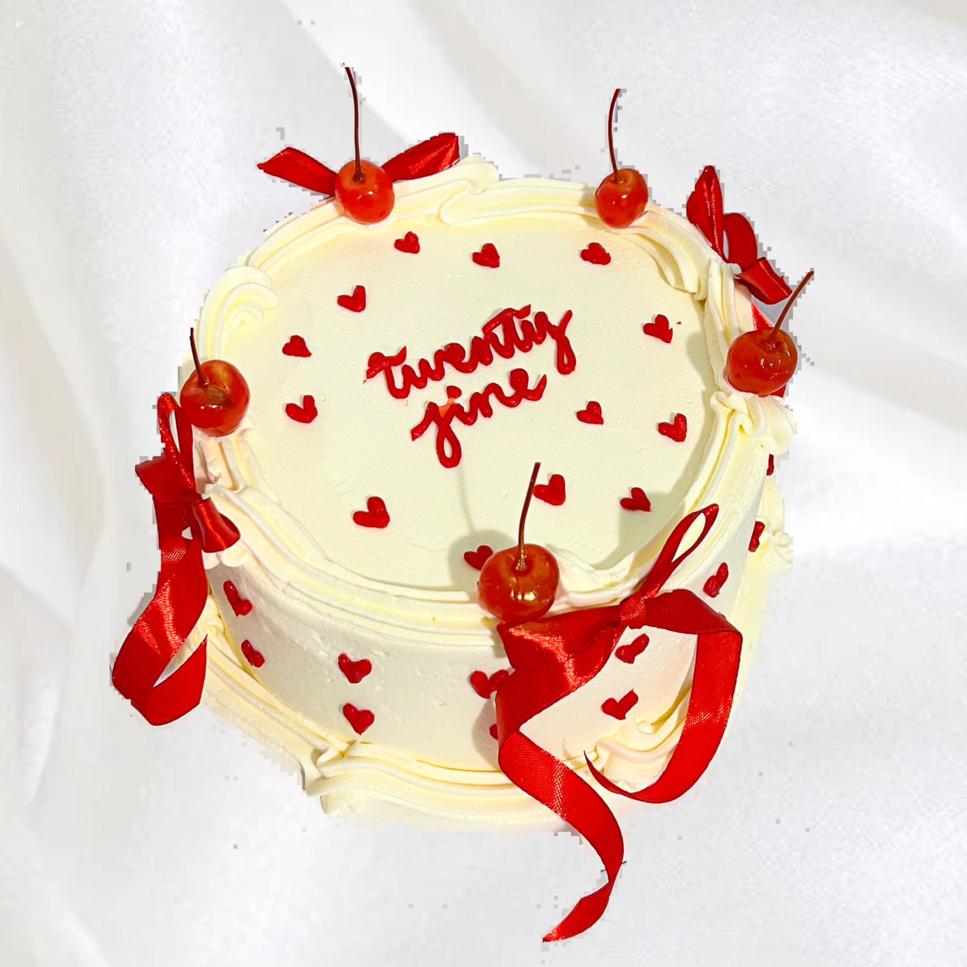 Illustrated Hearts Cake