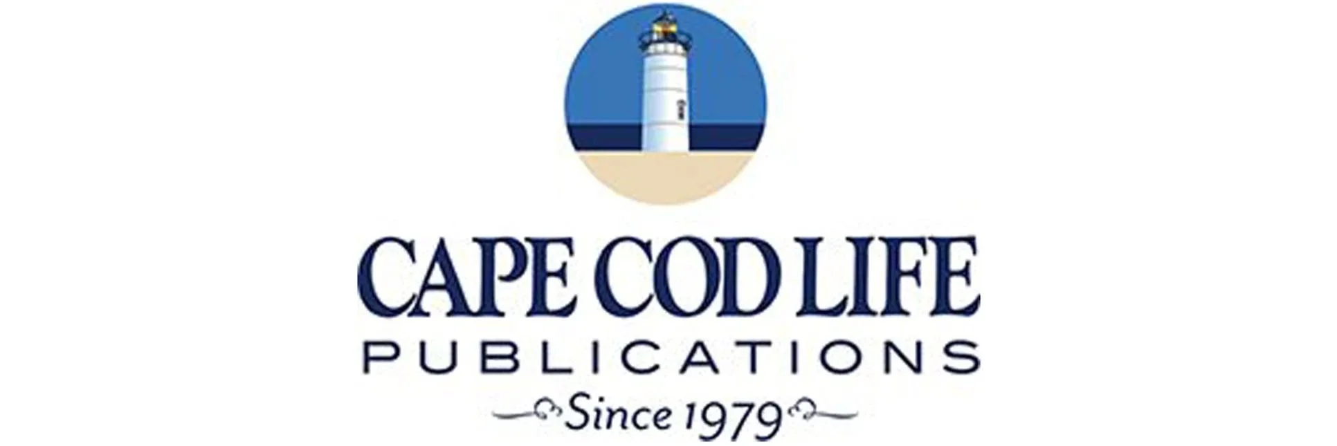 Logo of Cape Cod Life Publications featuring a lighthouse graphic and the text 'Cape Cod Life Publications Since 1979'