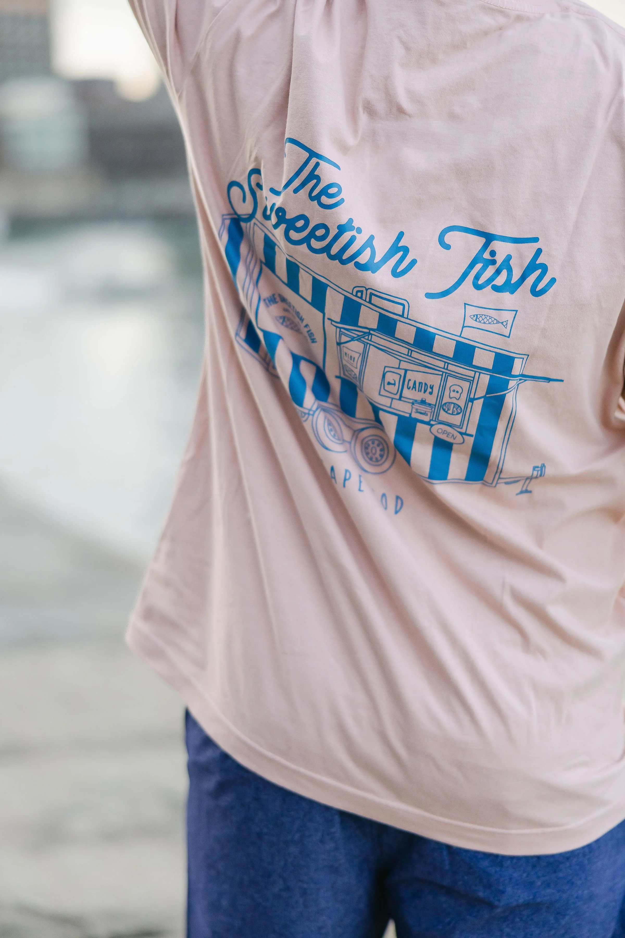 Sweetish Fish Tee Dusty Pink & Blue