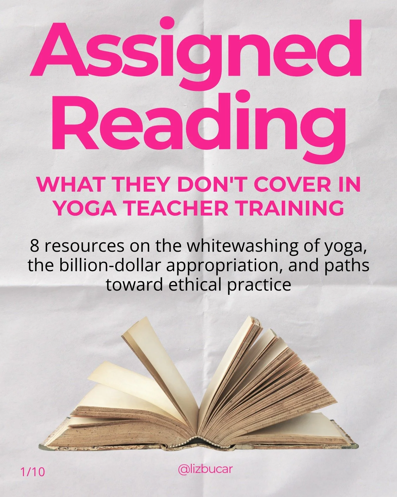 By popular demand: your assigned reading on what they don't cover in yoga teacher training 📚

If you've ever wondered how yoga went from a devotional practice to $120 Lululemon pants and &quot;namaste in bed&quot; mugs, this reading list is for you.