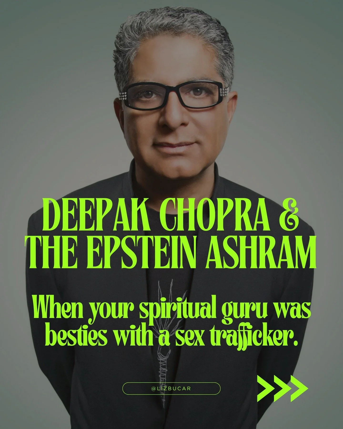 Several of you DM'd me about Deepak Chopra being in the Epstein files, knowing I'd have a hot take.

Well, here it is: We keep making the same mistake.

We correctly hold religious institutions accountable for enabling abuse. But we give spiritual gu