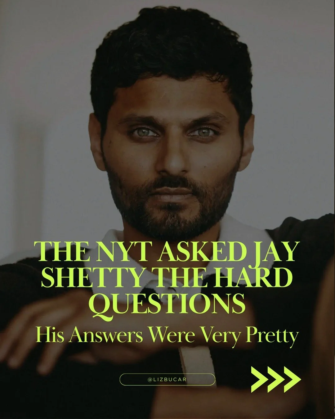 @theinterview_nyt just published a long interview with Jay Shetty. And the journalist (David Marchese, bless him) REALLY tried to get a straight answer.

He asked about decoupling spiritual practices from their roots. About whether you can think like