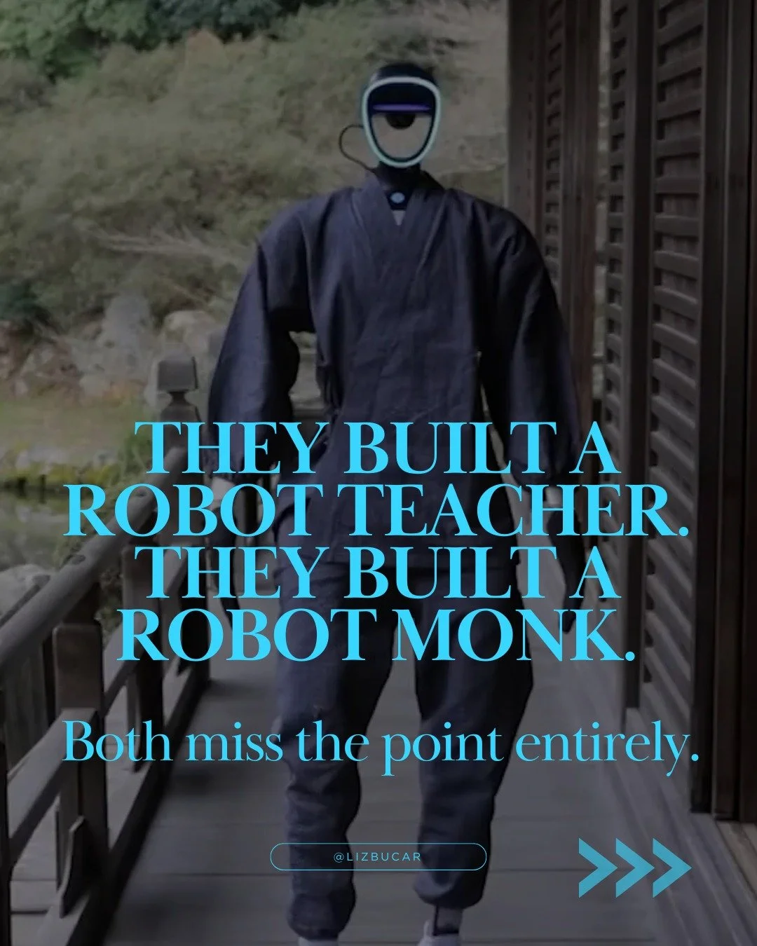 Last week the White House walked in a humanoid robot teacher. Also last week a monk robot started doing spiritual counseling at a Japanese temple. Same week. Two robots. One very anemic theory of what teaching and guidance actually are.

I've spent t