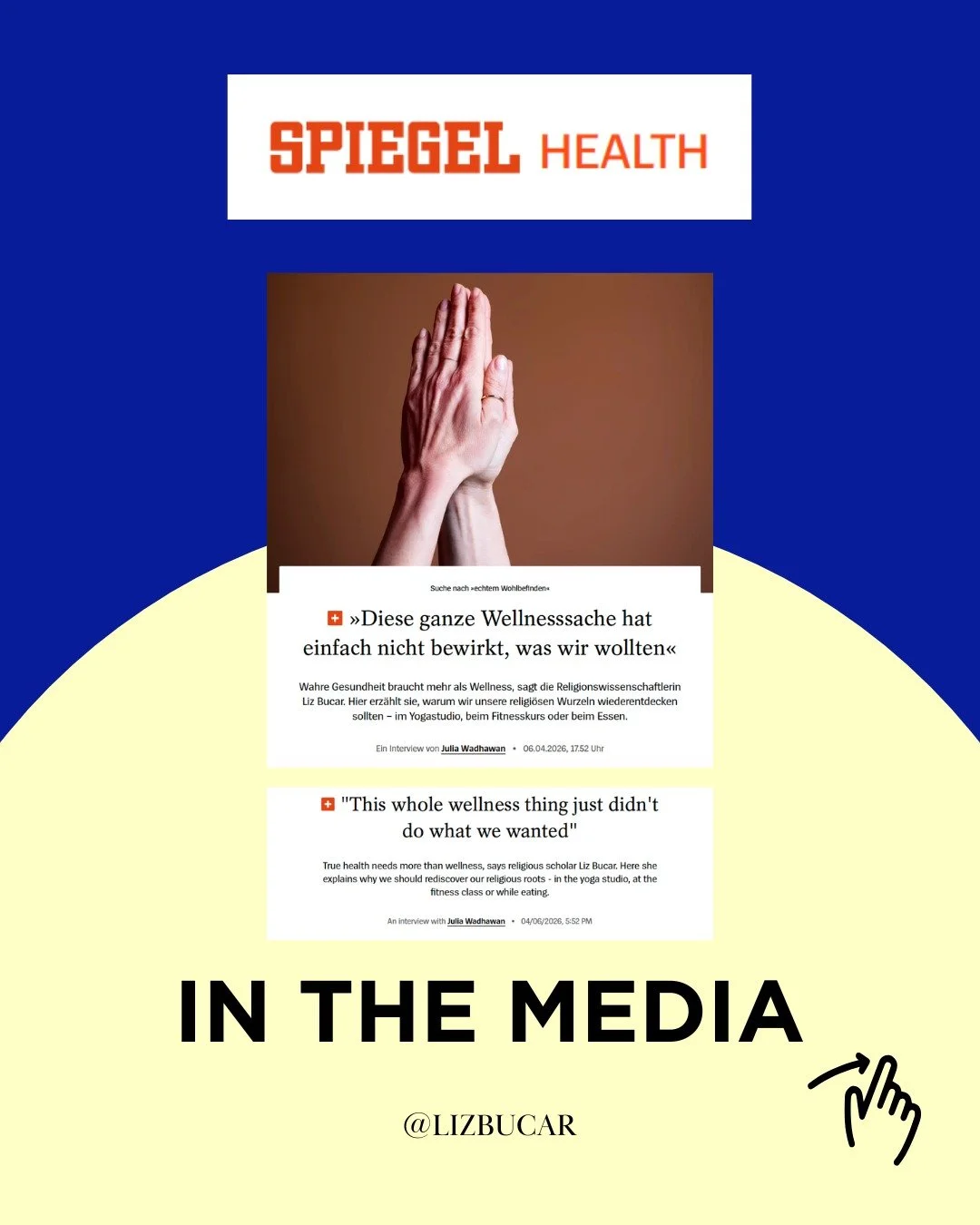We can optimize our bodies, track every metric, and still be unwell. That's the argument I made to @spiegelmagazin this week, and why I think religion has something wellness doesn't. 

Swipe to last slide for link in read full piece. 

#BeyondWellnes