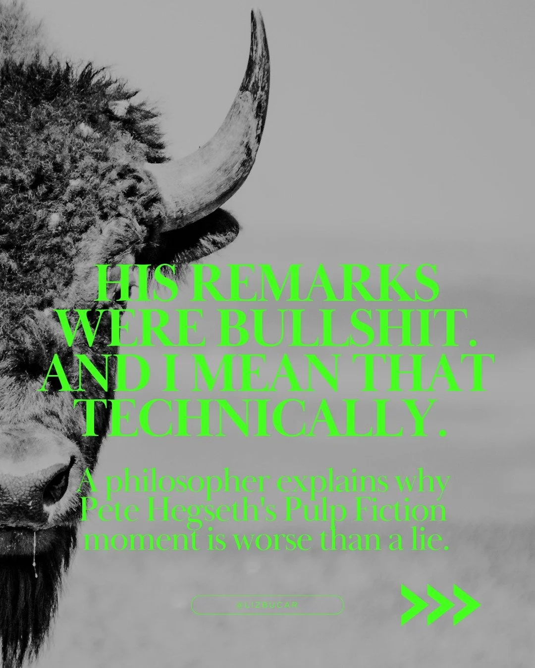 Maybe a carousel about bullshit is exactly what you need to start your week. 🙃

Last weekend I was at an academic conference in Chicago, and one paper I knew I had to share with you. My colleague David Hall had found the exact philosophical language
